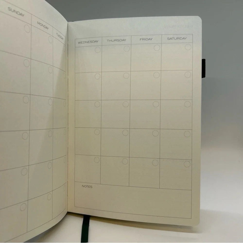 Daily Workflow Planner Timeslots NEW Black Task Calendar UNDATED Monthly Weekly